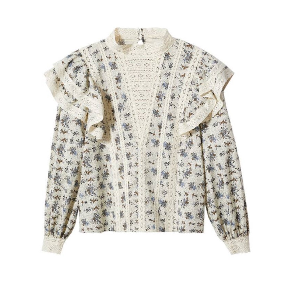 NWT MANGO RUFFLED BLOUSE